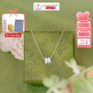  Dây chuyền bạc nữ Tyche Clover nạm đá ,chốt khóa cao cấp trẻ trung phù hợp đeo đi học đi chơi,đi làm TYCHE JEWELRY 
