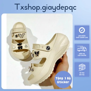 Dép quai ngang nữ hai quai tặng sticker Gấu tim Dép Sandal Nữ siêu nhẹ - TĂNG 1 SZ (617)