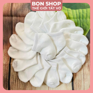   SET 20 ĐÔI  Tất Trắng Cho Bé Có Lót Lông Dày Dặn Tất Sơ Sinh Trắng Tất Trẻ Em Không Hằn Từ 0-5 Tuôi Hàng Xuất Dư Xịn 