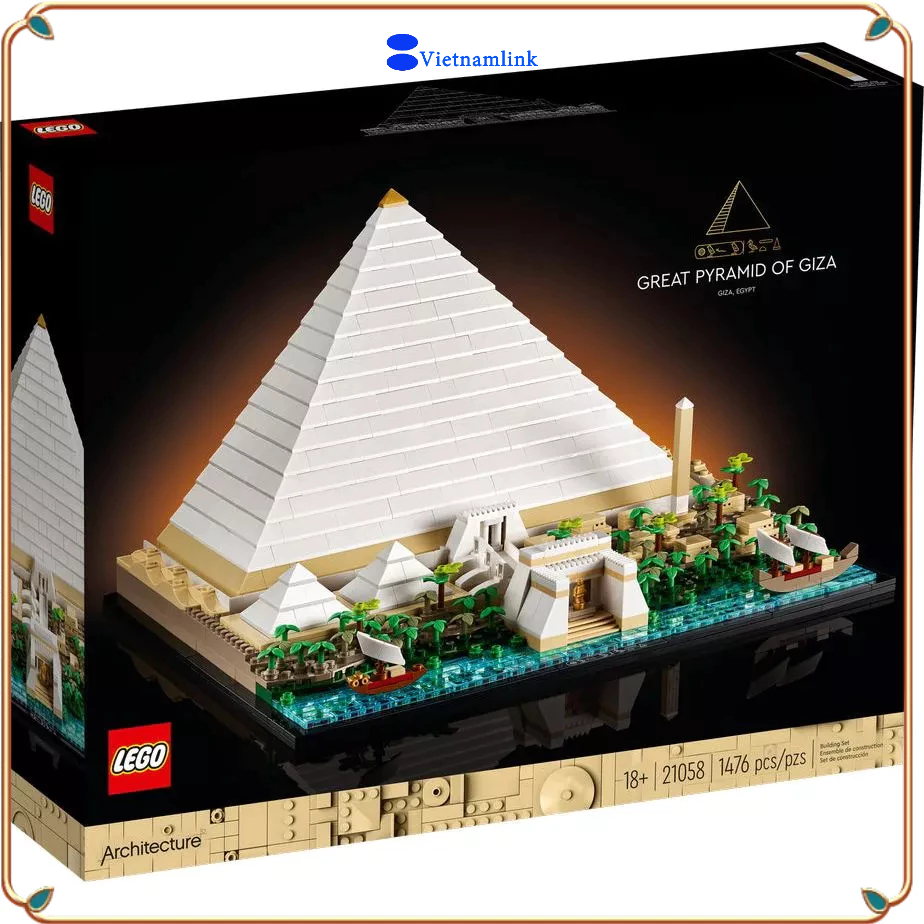 (Giá thấp nhất trực tuyến)  LE GO 21058 Architecture Great Pyramid of Giza Hàng mới, chính hãng 100%