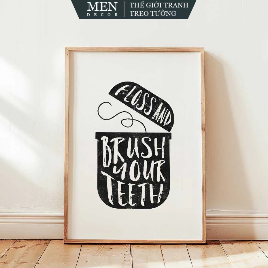 Tranh treo tường, Brush Your Teeth, Kids Bathroom, Wall Art, Dental Office Wall Art, Digital, tặng k