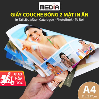 Giấy In Phun Màu Media A4 Couche Bóng 2 Mặt In, Giấy In Màu 140/160/240/260/300gsm Giấy In Ảnh 50 Tờ