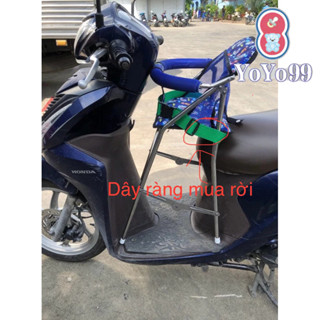 Ghế ngồi xe máy cho bé có vòng xếp gọn xe Vision, Click, Mio, Janus