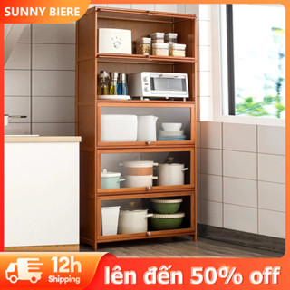 SUNNY BIERE Kệ đựng đồ nhà bếp nhiều lớp giá đựng đồ lò vi sóng tủ đựng đồ gia vị bát đĩa nồi cơm gia dụng