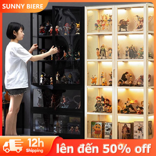 SUNNY BIERE Tủ Kính Trong Suốt Đen Cao Cấp Xám Trắng Kệ Trưng Bày Mô Hình Nước Hoa Lego Nhân Vật Yêu Thích