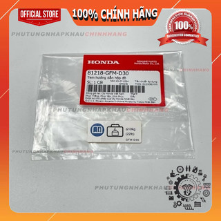 Tem hướng dẫn cốp đồ chính hãng, Tem thông số Cảnh báo hộp đồ Honda - 81218GFMD30 / 81218GGE900