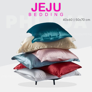 Vỏ Gối Nằm Phi Lụa JejuBedding – Size 40x60 / 50x70 – Mềm Mát, Cao Cấp, Giảm Rối Tóc