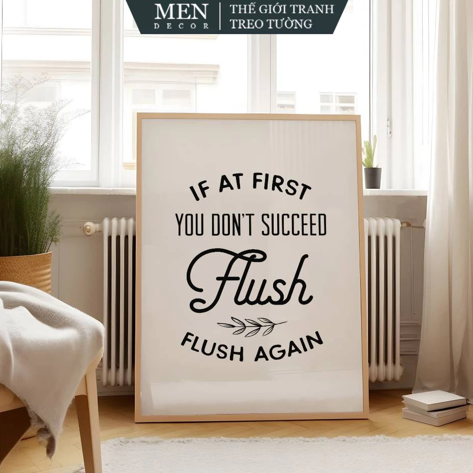 Tranh treo tường, Flush Flush Again Bathroom, Funny Bathroom Sign, Wall Art, Bathroom Wall, Funny To
