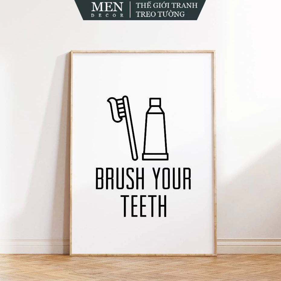 Tranh treo tường, Dental Office, Brush Your Teeth, Bathroom Reminder Art, Kids Bathroom, Minimalist 