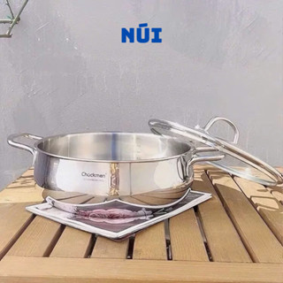 Nồi canh,Nồi Lẩu,Hầm,Luộc Gà Chockmen inox cao cấp 18/10 Đúc liền khối 3 lớp đáy Size 24,26,28,30