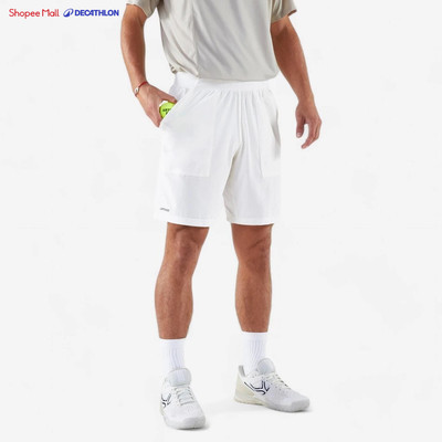 Quần short tennis, pickleball nam thoáng khí dry trắng Decathlon ARTENGO mã 8755428