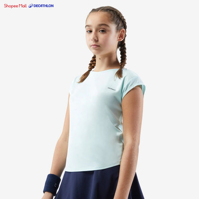 Áo thun tennis, pickleball soft cho bé gái xanh lá Decathlon ARTENGO mã 8776741