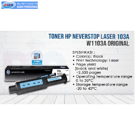 W1103A_ Mực in HP 103A Blk Neverstop Toner Reload Kit - Hàng chính hãng