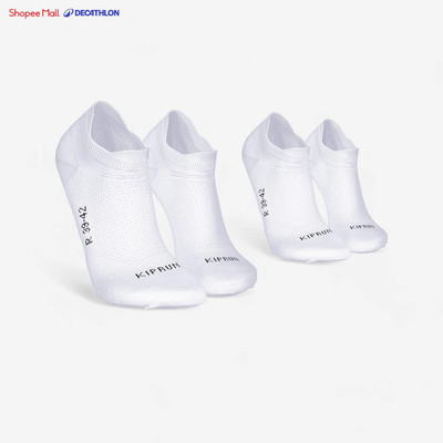 Gói 2 đôi tất chạy bộ mỏng DECATHLON Run 500 trắng mã 8810966