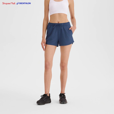 Quần short chạy bộ nữ thoáng mát DECATHLON Run 500 Dry xanh dương mã 8913701