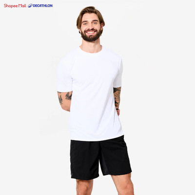 Áo thun thể thao nam co giãn DECATHLON Trắng mã 8939662