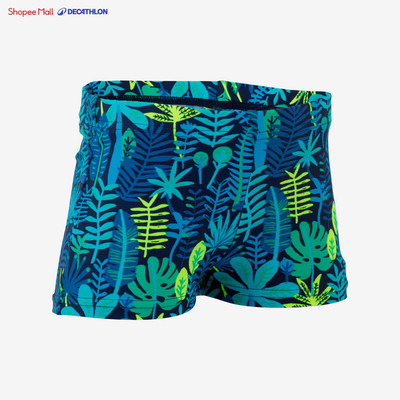 Quần bơi boxer cho trẻ em DECATHLON Xanh dương/Họa tiết rừng mã 8545518