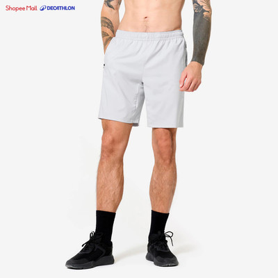 Quần short tập fitness nam thoáng khí DECATHLON Xám mã 8912904