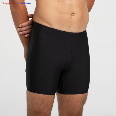 Quần bơi boxer nam dáng dài co giãn DECATHLON 100 đen mã 8828282