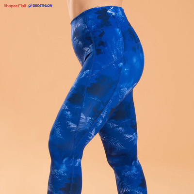 Quần legging tập yoga vận động cho nữ hai mặt DECATHLON Xanh dương/xám mã 8786568
