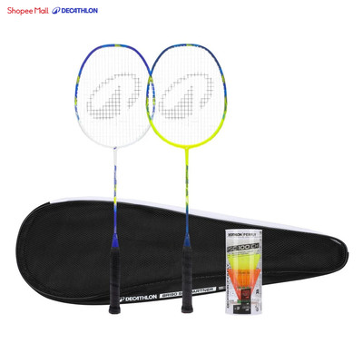 Bộ 2 vợt cầu lông người lớn kèm cầu DECATHLON BR 530 xanh/trắng/vàng mã 8862669