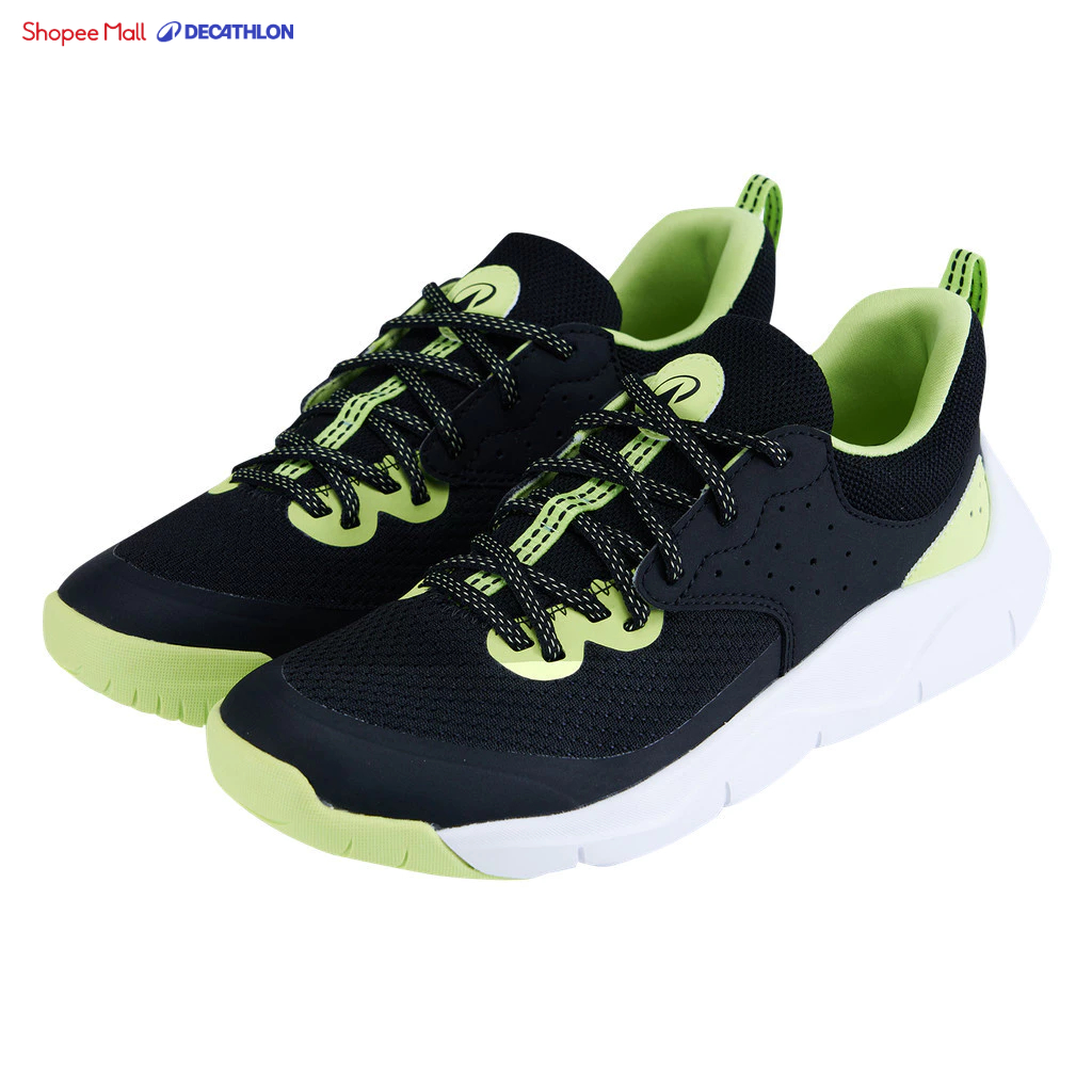 Giày thể thao trẻ em buộc dây playful fast đen/xanh lá Decathlon DECATHLON mã 8826811