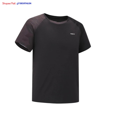 Áo thun cầu lông nam lite 560 đen Decathlon PERFLY 2 màu