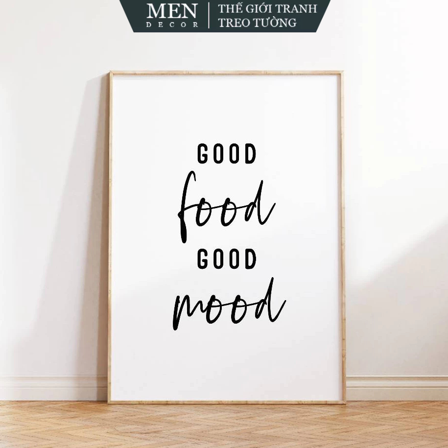 Tranh treo tường, Kitchen Wall Art, Cute Kitchen Wall Art, Good Food Food Mood, Trendy Cooking Art, 