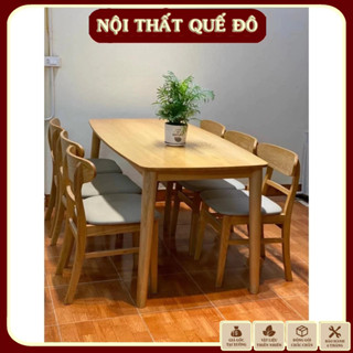 Bàn ăn 4 ghế hoặc 6 ghế gỗ tự nhiên kiểu dáng hiện đại phù hợp với chung cư bảo hành 5 năm gỗ sồi nga
