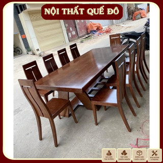 Bàn ghế ăn chân chữ Z kèm ghế - gỗ sồi nga cao cấp