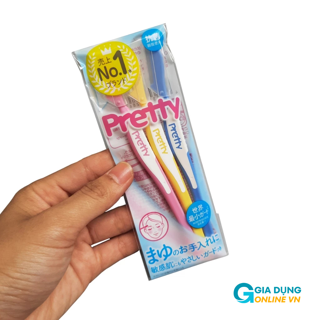 Set 3 dao cạo lông mày Pretty KAI hàng Nhật