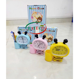 ĐỒNG HỒ  BÁO THỨC ĐỂ BÀN CHO BÉ - ĐỒNG HỒ ĐỂ BÀN HÌNH CON ONG - ĐỒNG HỒ CẮM BÚT CÓ CHUÔNG BÁO THỨC