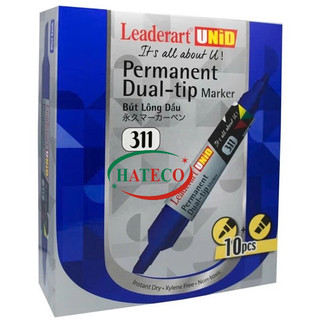 5 Bút lông dầu hai đầu Leaderart LA 311 (Thương hiệu Nhật) Bút Không xóa được 2 đầu cỡ lớn LA311