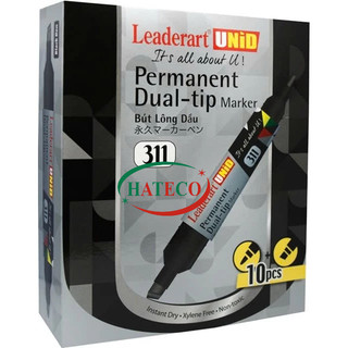 5 Bút lông dầu hai đầu Leaderart LA 311 (Thương hiệu Nhật) Bút Không xóa được 2 đầu cỡ lớn LA311
