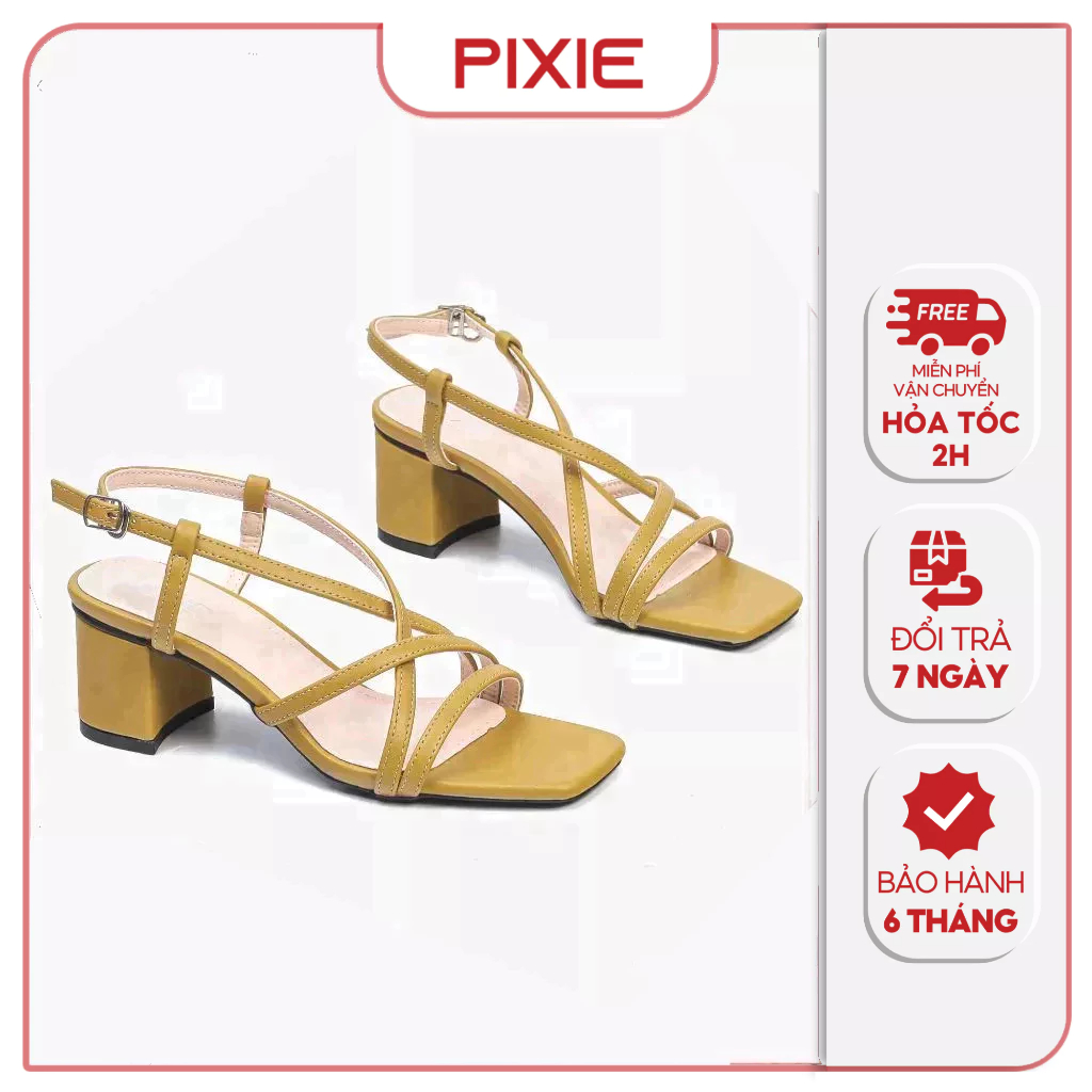 Giày Sandal Nữ Cao Gót 5cm Kiểu Quai Sợi Pixie H119