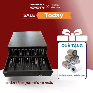 [Hỏa tốc HCM] Két đựng tiền thu ngân 08 ngăn JJ335R, 10 ngăn JJ405 -  Kết nối máy in hóa đơn, máy pos cảm ứng