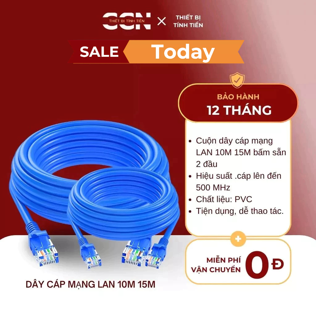 Dây Cáp Mạng LAN Bấm 2 Đầu 10m,15m