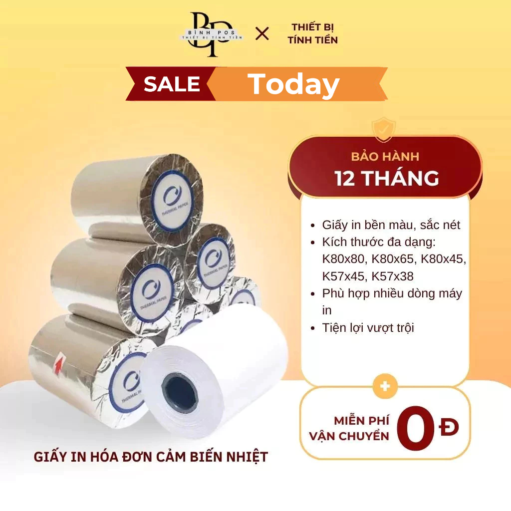 GIẤY IN HÓA ĐƠN NHIỆT CÁC LOẠI | K80x80, K80x65, K80x45