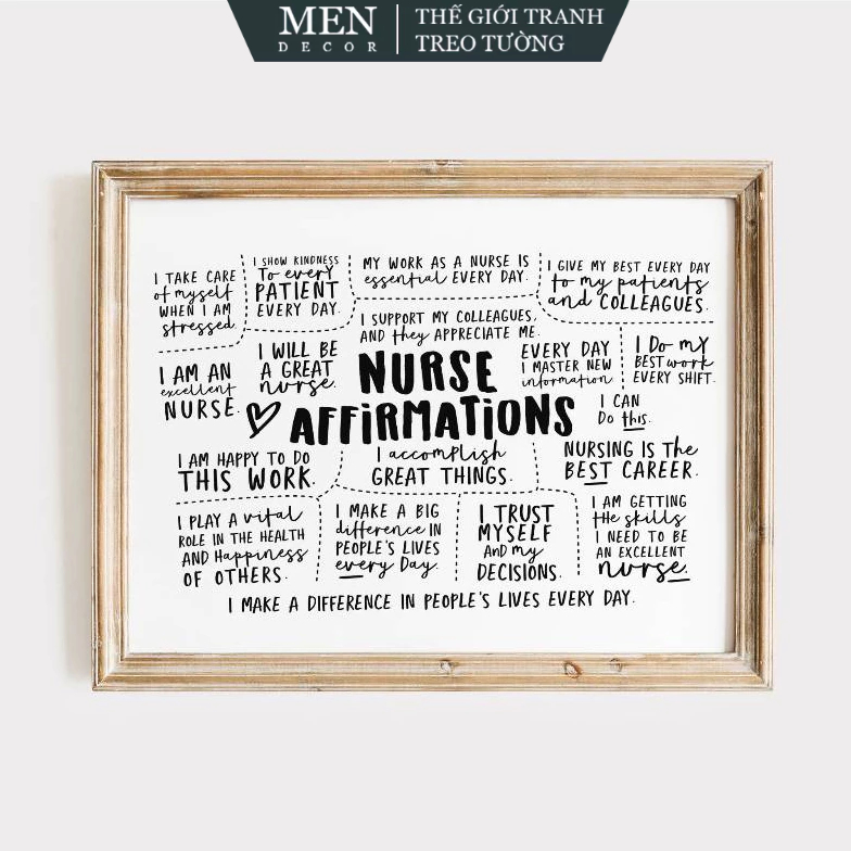 Tranh treo tường, Nurse Office Decor Nurse Daily Affirmations Wall Art Nursing Students Positive Quo