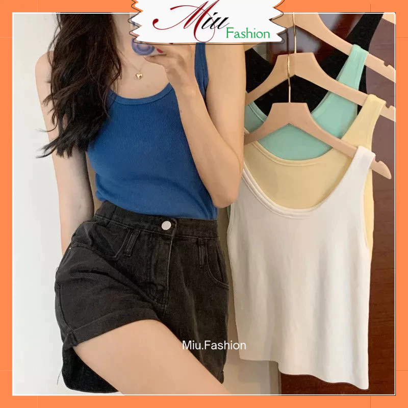 [Hàng dệt kim] Áo ba lỗ nữ xuân hè, áo sát nách nữ màu trơn Hàn Quốc MS1123 | BigBuy360 - bigbuy360.vn