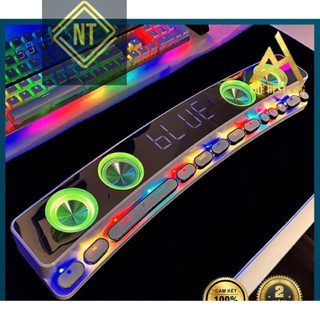 Loa Bluetooth LED RGB quang phổ 10 chế độ Led cao cấp - Tích hợp Đồng hồ + Nhiệt độ, Kết nối PC, TV - Soaiy SH39 cao cấp