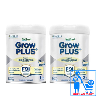  1 Lon  Combo2 Lon Sữa Bột Nutifood Grow Plus+ Số 1+  2+ Cao lớn vượt trội  Màu bạc  - Hộp 800g 