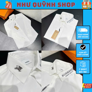 Áo Sơ Mi Trắng Cao Cấp Bê Bê Rờ Đính Ngựa Kim Loại Cổ – Áo Sơ Mi Nam Nữ Thêu Logo Cổ Siêu Nét