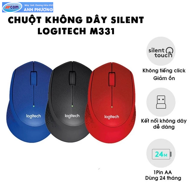 Chuột máy tính không dây Logitech M331 silent - Chính hãng
