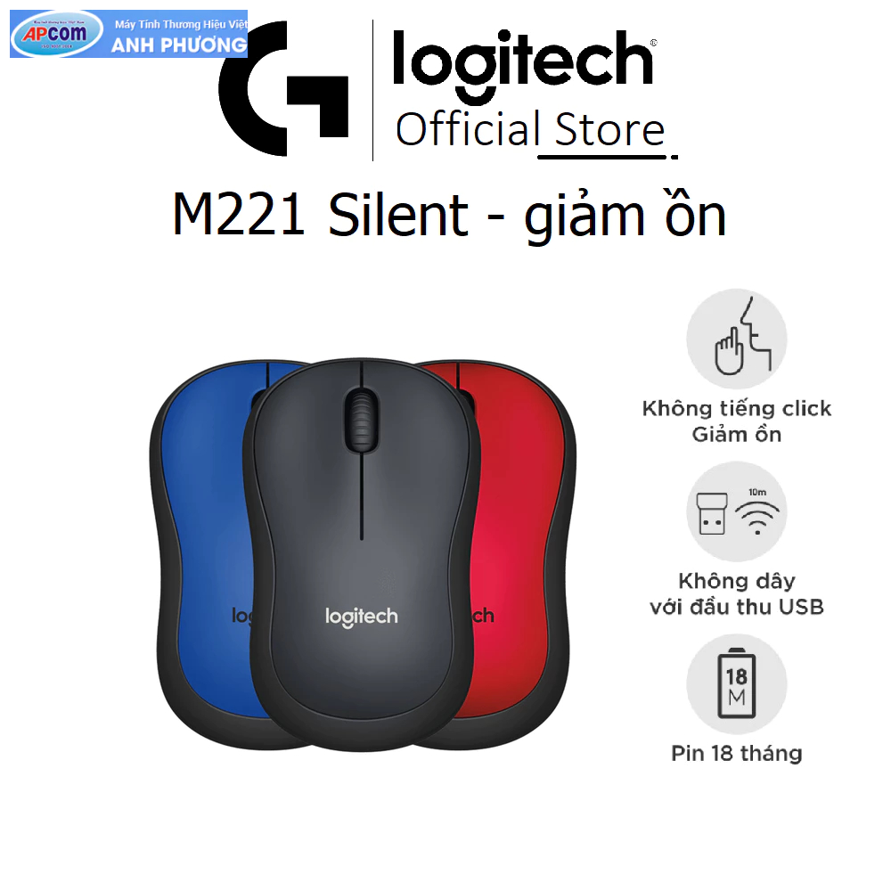 Chuột không dây Logitech M221 - Chính hãng
