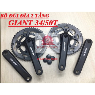  Bộ Đùi đĩa xe đạp GIANT 2 tầng 34 50T cao cấp Giò dĩa xe đạp đua 2 tầng 34 50 răng 