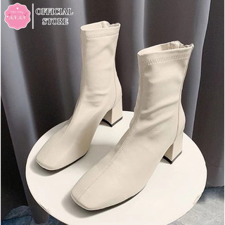 Bốt nữ cao cổ đế 5cm chất da lì siêu mềm