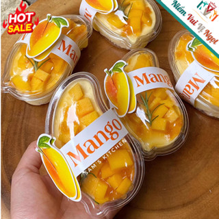 50 Hộp Nhựa Đựng Xôi Xoài, Hộp Hình Trái Xoài, Hộp Mousse Xoài (Kèm Tag Giấy) XY588