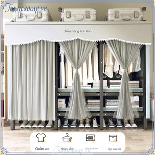 Tủ Quần Áo Tủ Vải Khung Thép Titan 2,3,4.5 buồng tủ đựng quần áo treo gấp gọn cỡ 2m5 lắp ráp đa năng