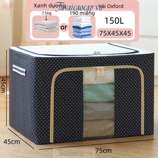 Hộp Đựng Đồ Đa Năng, Túi Đựng Quần Áo Vải Polyester Chống Thấm Nước Khung Thép 150L TUVAICAOCAP